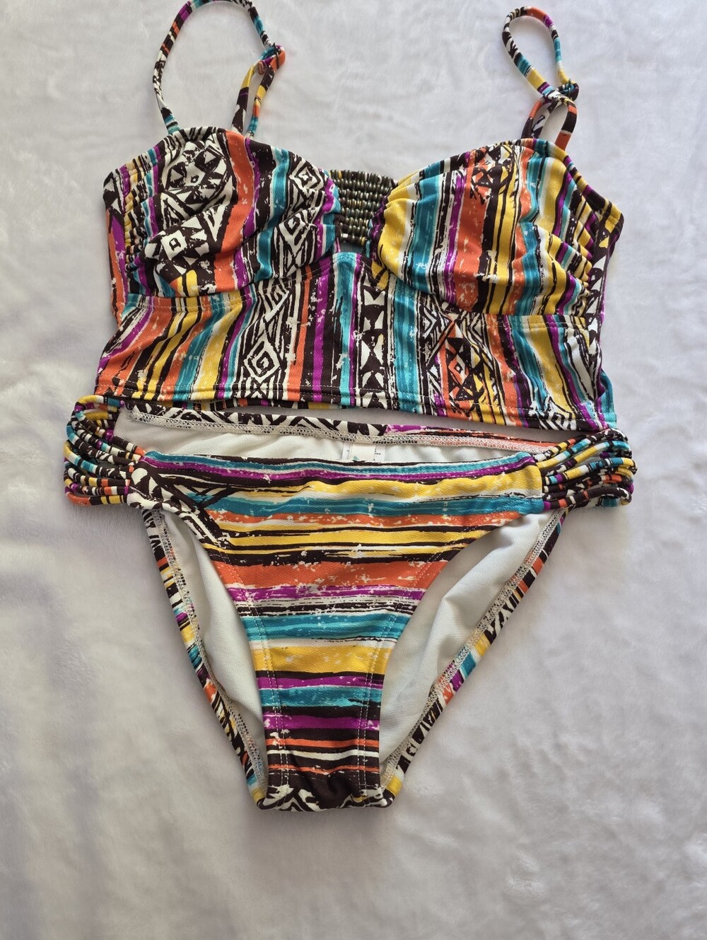 Colorful Striped Bikini Set
